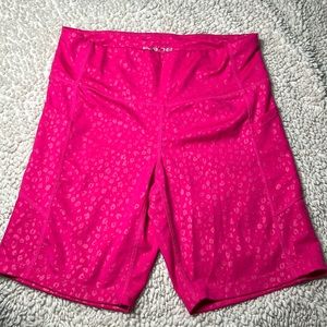 Bebe Pink Leopard Pocket Shorts